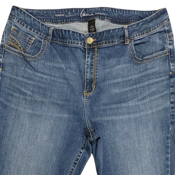 Lane‎ Bryant Bootcut Jeans Women Size 26 Slim Genius Fit Inseam 26.5" Raw Hem - Picture 4 of 12